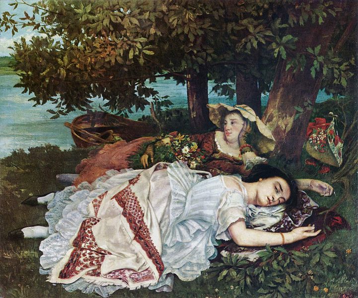 "Cortesanas al borde del Sena" (Gustave Courbet, 1856)