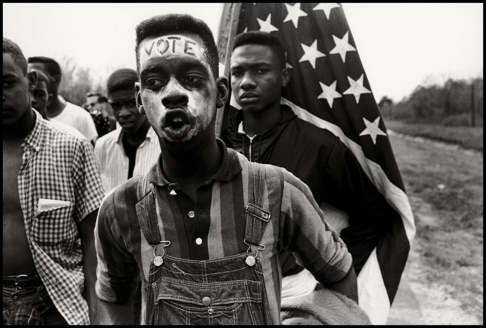 Marcha de protesta por los derechos civiles y el voto para los negros. Alabama. 1965.